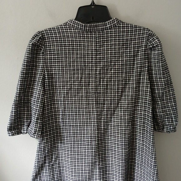 J.Crew Women's Size Xs Small Dress Flannel Checkered Puff Sleeve Pockets Buttons - Picture 14 of 15